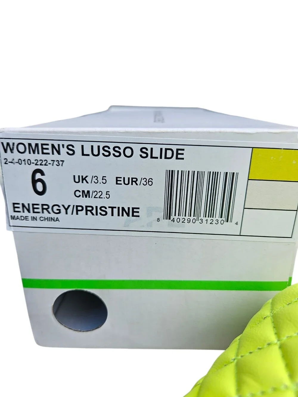 NWT APL Athletic Propulsion Labs Lusso Slide Energy Pristine Neon Yellow Sz 6 - Picture 4 of 5